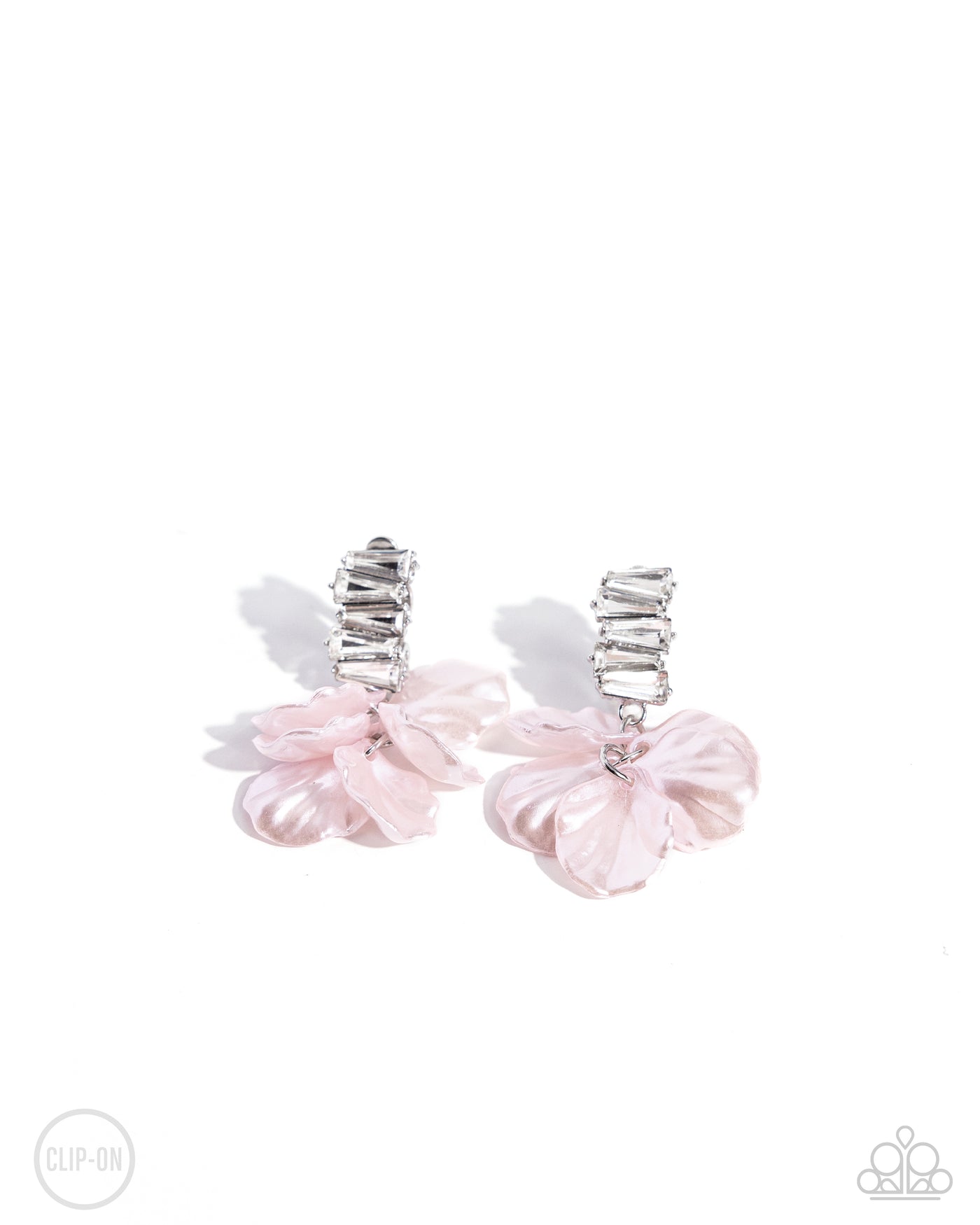 Paparazzi Stacked Sprigs - Pink Clip On Earring