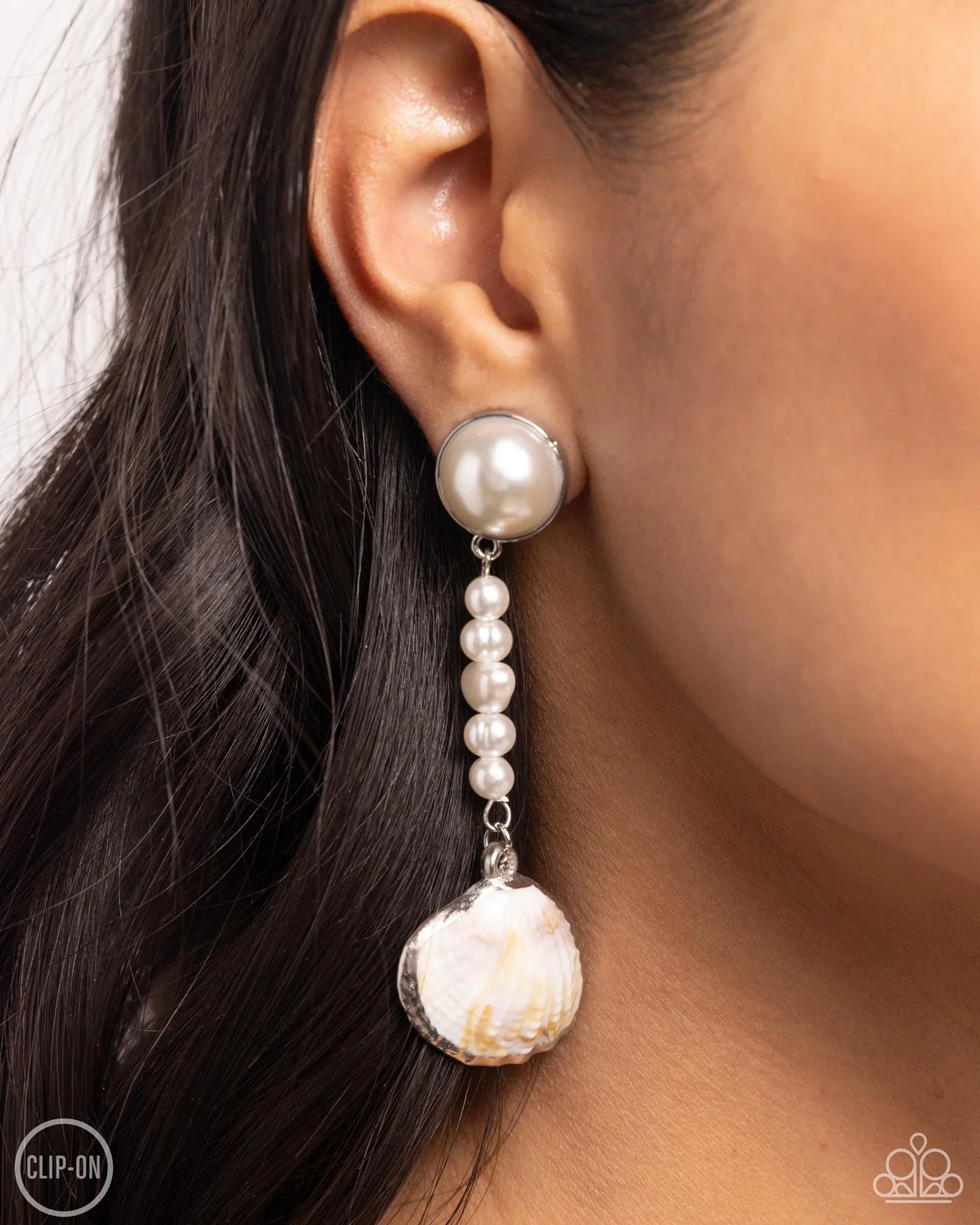 Paparazzi Oceanic Occasion Clip-On Earrings - White